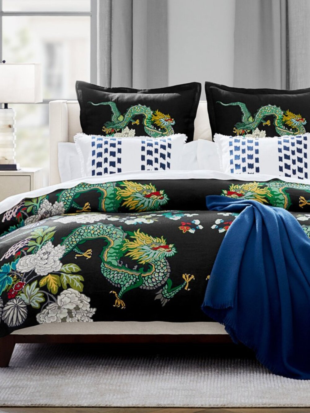 Schumacher x Williams Sonoma Chiang Mai Printed Duvet Cover & Shams - Picture 2 of 4